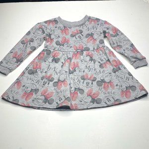 Disney Jr. Minnie long sleeved sweatshirt dress, little girl's size 2T, EUC.